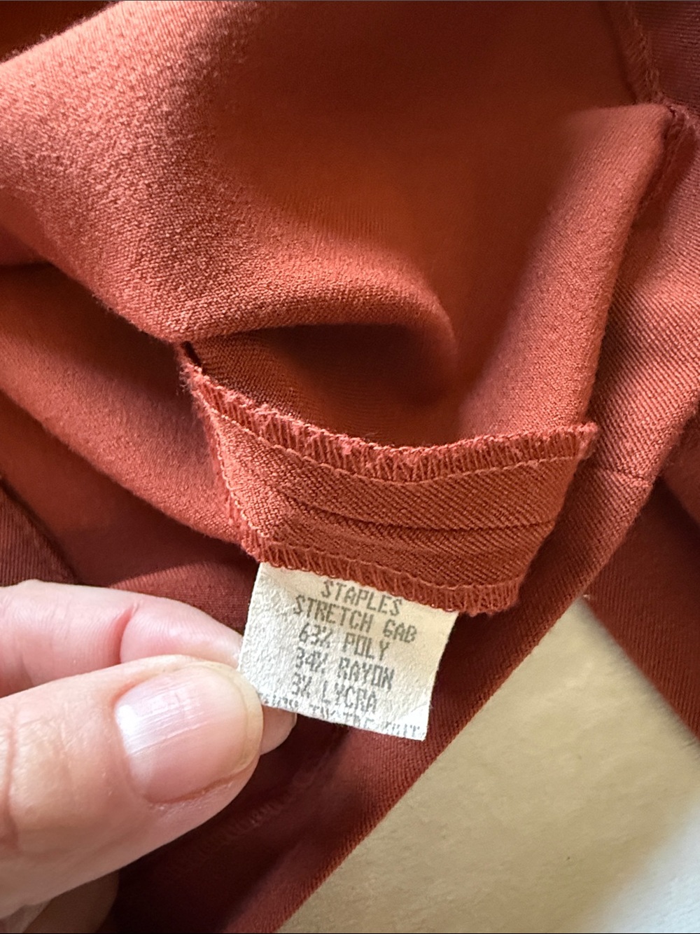 Staples Rust-Red Collarless Button Jacket - Picture 8 of 9